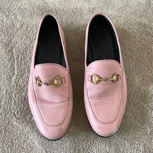 Gucci Brixton Collapsible-heel Leather Loafers In Pink